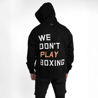 Felpa Boxraw We Don't Play Boxing oversize con cappuccio Nero-Combat Arena