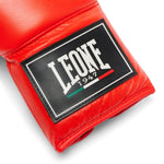 Gants de boxe Leone Shock Pro avec lacets GN057L Rouge