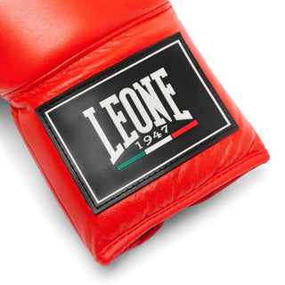 Gants de boxe Leone Shock Pro avec lacets GN057L Rouge