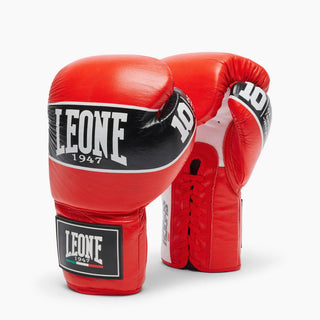 Gants de boxe Leone Shock Pro avec lacets GN057L Rouge