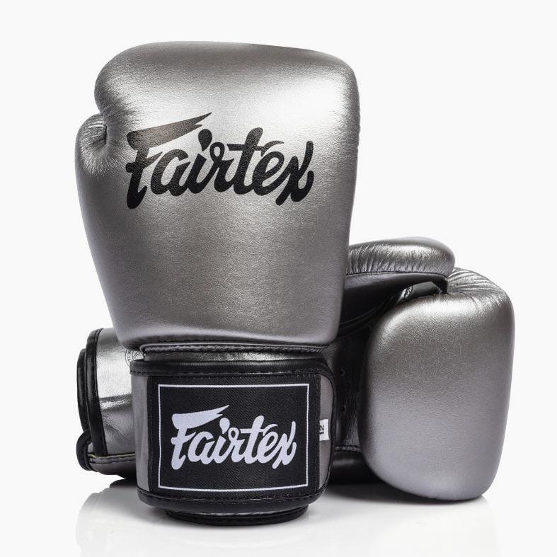 Gants de Muay Thai Fairtex BGV1C-Plus Gun Metallic-Combat Arena