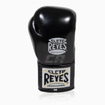 Gants de boxe Cleto Reyes Professionnel CB2 Noir-Argent avec lacets