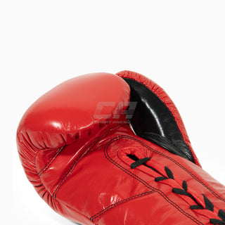 Gants de boxe Cleto Reyes Professional CB2 Rouge-Noir avec lacets