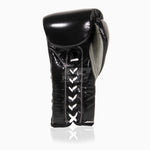 Gants de boxe Cleto Reyes Entraînement traditionnel CE4 Noir-argent avec lacets