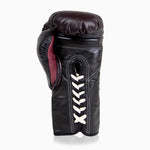 Bokshandschoenen Di Nardo met veters Bourgondisch Zwart