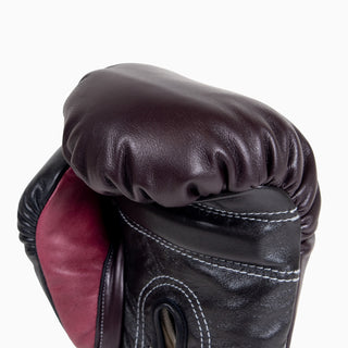 Bokshandschoenen Di Nardo met veters Bourgondisch Zwart