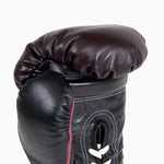 Bokshandschoenen Di Nardo met veters Bourgondisch Zwart