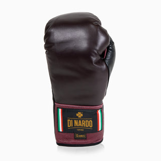 Bokshandschoenen Di Nardo met veters Bourgondisch Zwart