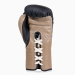 Bokshandschoenen Di Nardo met veters Zwart-Beige 12 oz