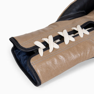 Bokshandschoenen Di Nardo met veters Zwart-Beige 12 oz