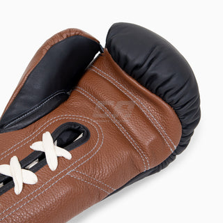 Bokshandschoenen Di Nardo met veters Zwart-Bruin 16 oz