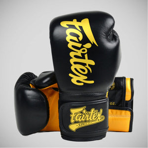 Gants de Muay Thai Fairtex Super Sparring BGV18 Noir-or