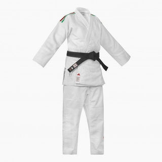 Judopak wit Adidas J730 Champion III IJF slank strepen Italië