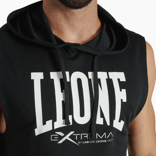 Mouwloos vest met capuchon Leone Logo ABX120 Zwart