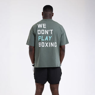 T-shirt Boxraw We Don't Play Boxing Oversize Verde-Combat Arena
