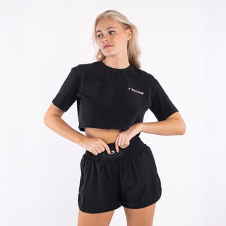 T-shirt donna Boxraw We Don't Play Boxing Crop Nero-Combat Arena