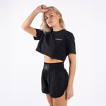 T-shirt donna Boxraw We Don't Play Boxing Crop Nero-Combat Arena