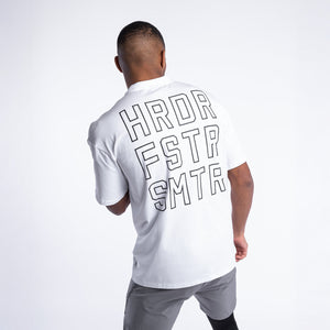 T-shirt Boxraw HRDR FSTR SMTR Oversize Wit