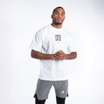 T-shirt Boxraw HRDR FSTR SMTR Oversize Blanc