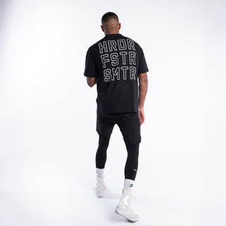 T-shirt Boxraw HRDR FSTR SMTR Oversize Noir