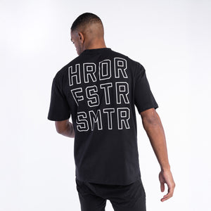 T-shirt Boxraw HRDR FSTR SMTR Oversize Zwart