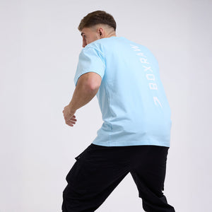 T-shirt Boxraw Lineal Oversize Blauw