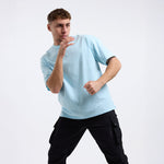 T-shirt Boxraw Lineal Oversize Bleu