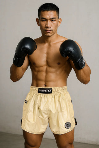 Kick-Thaiboksbroekje Combat Arena Light Tech Crème wit