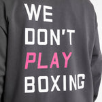 Felpa Boxraw We Don't Play Boxing oversize con cappuccio Grigio-rosa-Combat Arena