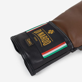 Bokshandschoenen Di Nardo met Veters 12 Oz Bruin-zwart-Combat Arena