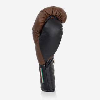 Bokshandschoenen Di Nardo met Veters 12 Oz Bruin-zwart-Combat Arena