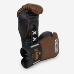 Bokshandschoenen Di Nardo met Veters 12 Oz Bruin-zwart-Combat Arena