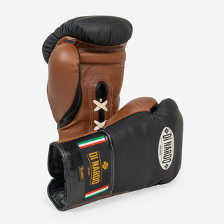 Bokshandschoenen Di Nardo met Veters 18 Oz Zwart-bruin-Combat Arena