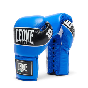 Gants de boxe Leone Shock Pro avec lacets GN057L Bleu 