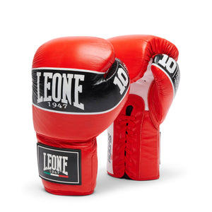Gants de boxe Leone Shock Pro avec lacets GN057L Rouge 