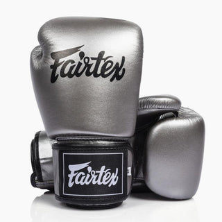 Gants de Muay Thai Fairtex BGV1C-Plus Gun Metallic-Combat Arena