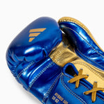 Bokshandschoenen Adidas Hybrid 500 Pro met Veters Blauw-goud 