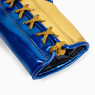 Bokshandschoenen Adidas Hybrid 500 Pro met Veters Blauw-goud 