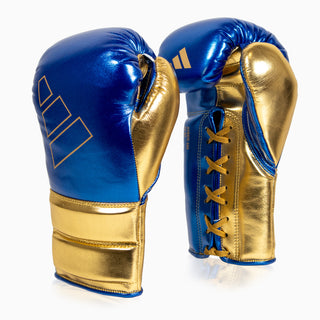 Bokshandschoenen Adidas Hybrid 500 Pro met Veters Blauw-goud 