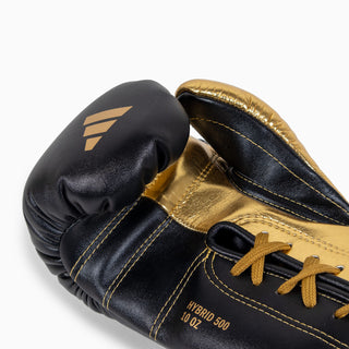 Bokshandschoenen Adidas Hybrid 500 Pro met Veters Zwart-goud 