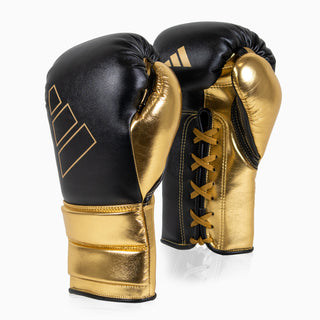 Bokshandschoenen Adidas Hybrid 500 Pro met Veters Zwart-goud 