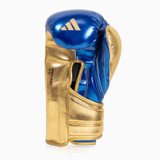 Gants de boxe Adidas Hybrid 500 Pro avec Velcro Bleu-or 