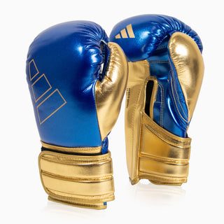 Gants de boxe Adidas Hybrid 500 Pro avec Velcro Bleu-or 