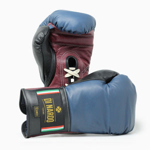 Bokshandschoenen Di Nardo met blauw-rood-zwarte veters 14 oz