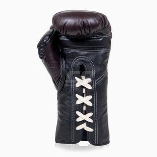 Gants de boxe Di Nardo avec lacets Bourgogne-Noir 14 oz 