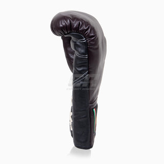 Gants de boxe Di Nardo avec lacets Bourgogne-Noir 14 oz 