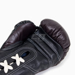 Gants de boxe Di Nardo avec lacets Bourgogne-Noir 14 oz 