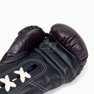 Gants de boxe Di Nardo avec lacets Bourgogne-Noir 14 oz 