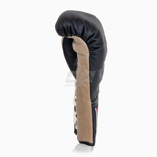 Gants de boxe Di Nardo avec lacets Noir-Beige 12 oz 