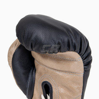 Gants de boxe Di Nardo avec lacets Noir-Beige 12 oz 